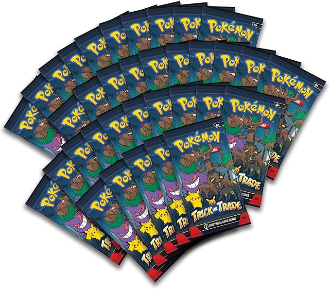Pokémon TCG: Trick or Trade 2024 - 3 Additional Game Cards - Halloween-Themed Trading Card Pack for Collectors